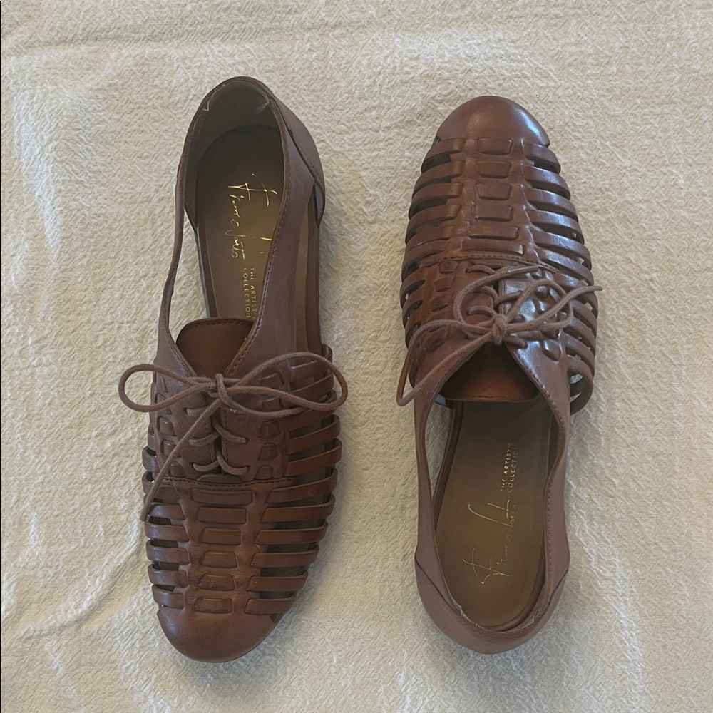 Franco Sarto Brown Woven Flats